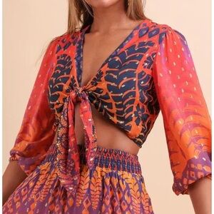 Farm Rio Tie-Front Top